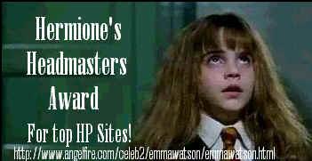The Owlery Won Hermione's Headmaster's Award From The Unofficial Emma Watson Page! Thanks Hermione Fan!